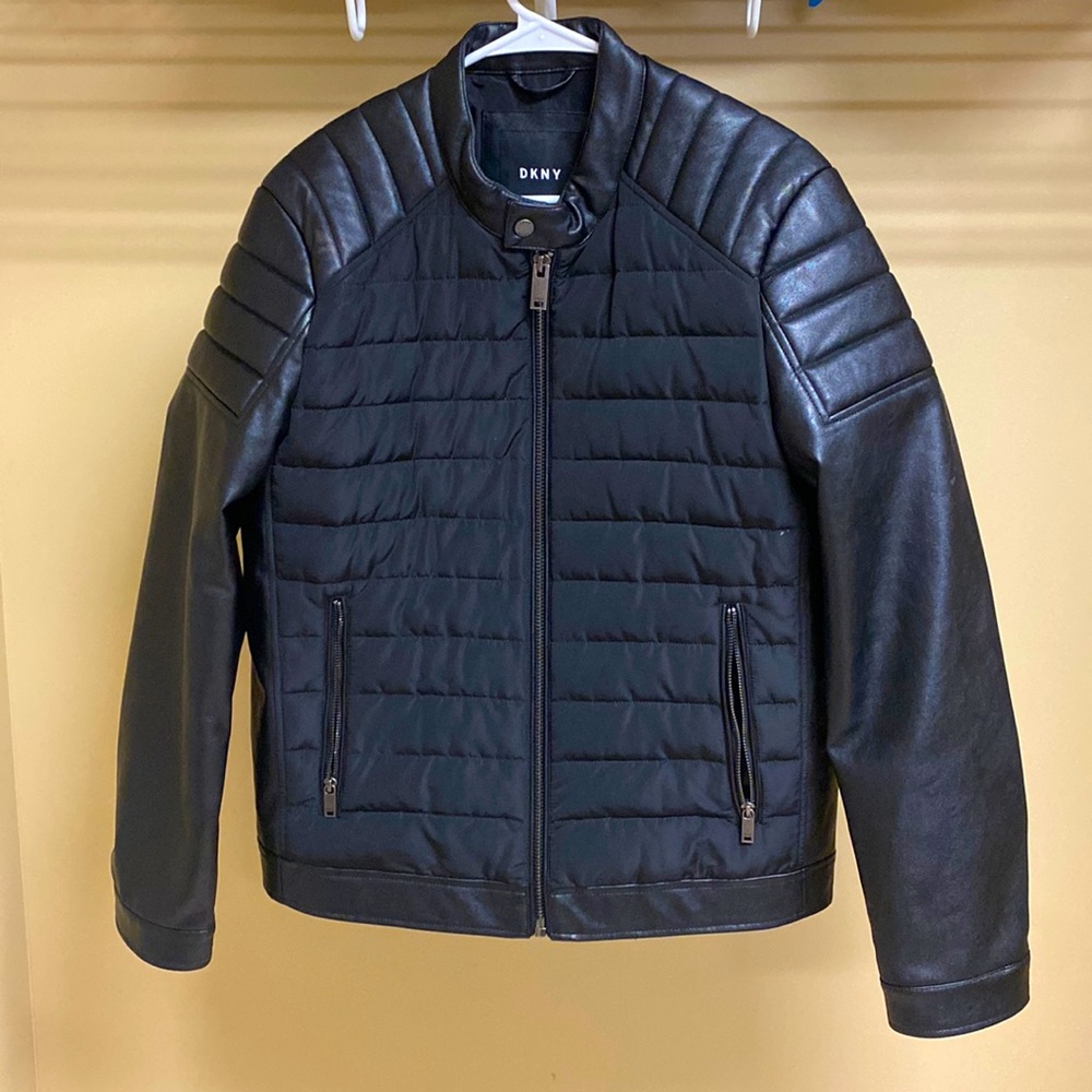DKNY faux leather jacket- mens
